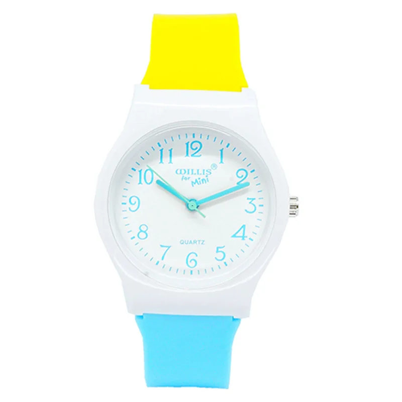 -Border E-Commerce in Stock Supply Environmental Waterproof Student Exam Quartz Watch Macaron Color Plastic Chil