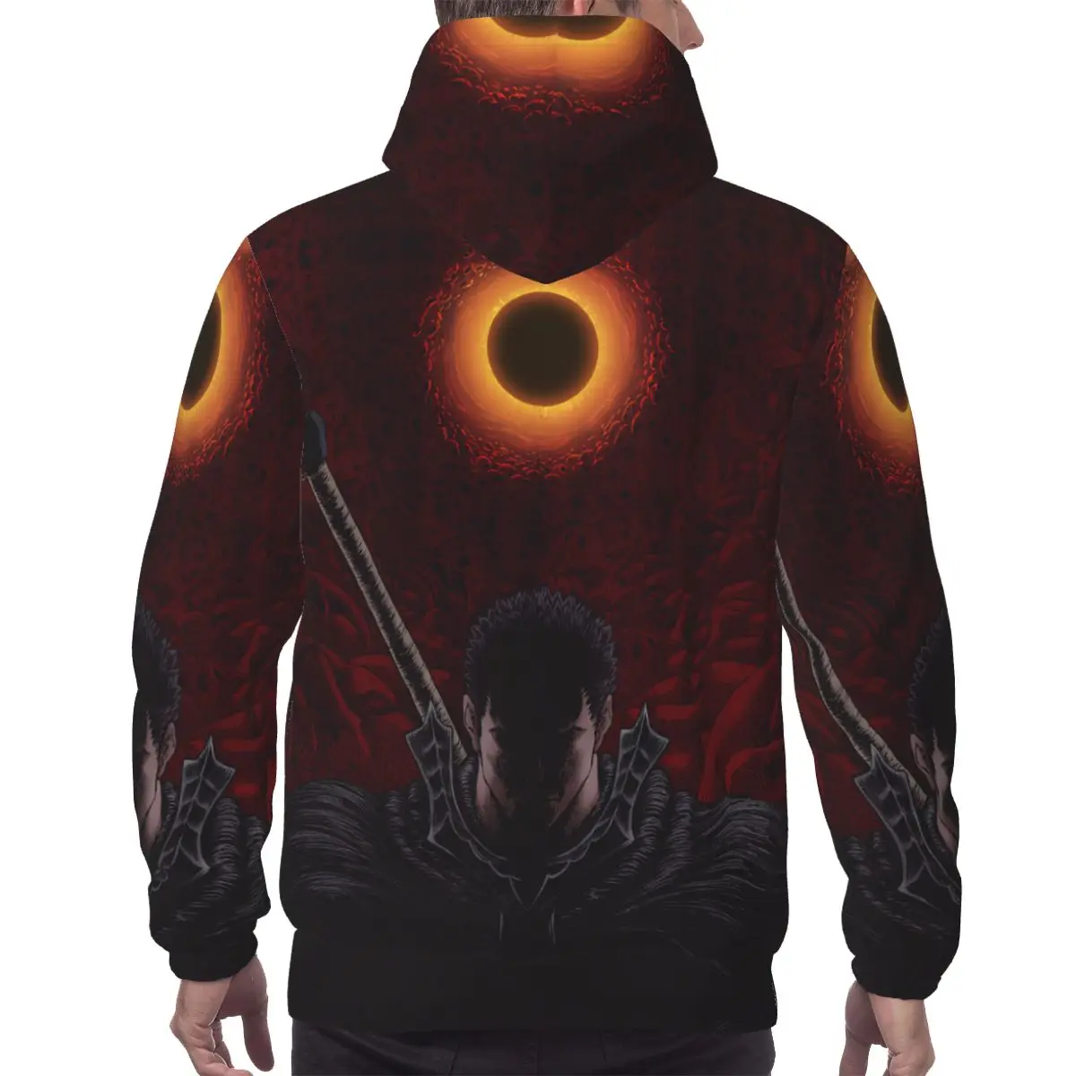 Sudadera con capucha de Anime japonés Berserk para hombres y mujeres, cuello con cordón, sudaderas con capucha, Jersey, camisas de manga larga