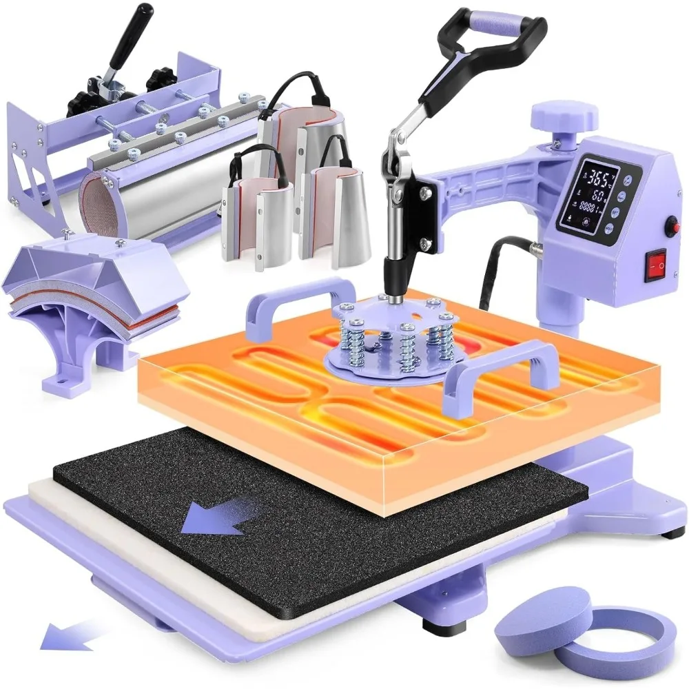 

Heat Press Machine for T Shirts 15x15 with 30OZ Tumbler Press 8 in 1 Slide Out & Swing Away Digital Heat Transfer