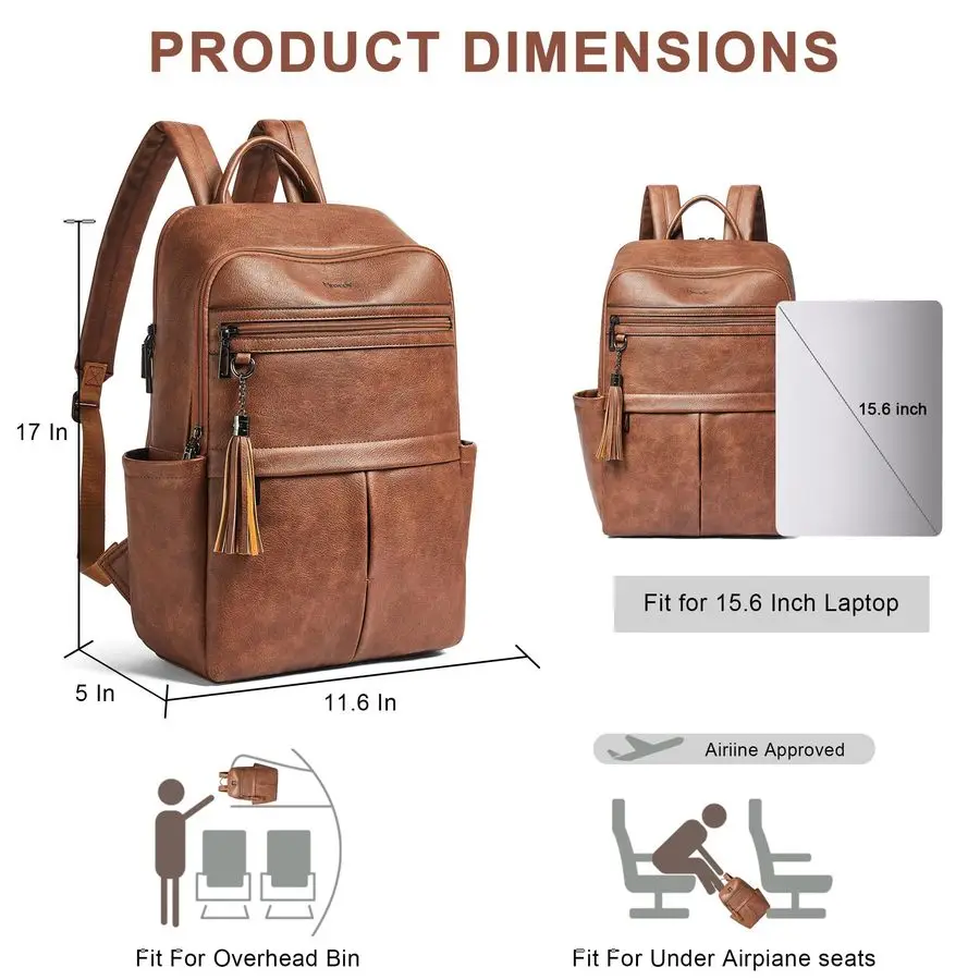 Zaino per laptop da donna, 15,6 Zaini causali per zaini Borsa per computer con scomparto per laptop per viaggi, lavoro, college