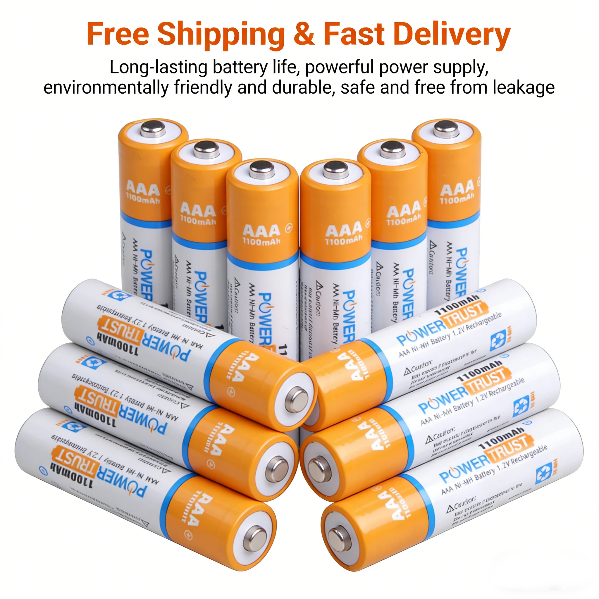 

1.2V AAA 1100mAh Ni-MH Rechargeable Batteries, Low Self-Discharge AAA Battery with Case for Flashlight, Clock & Game Controller