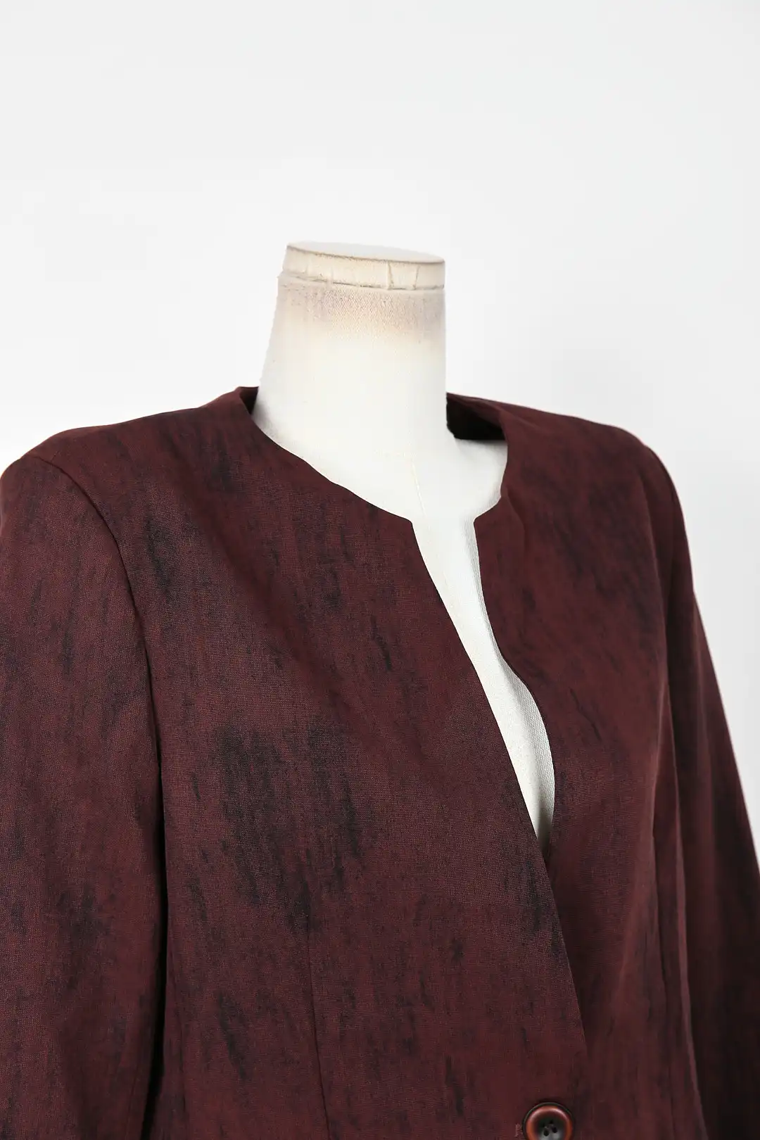 Women's Burgundy Textured Long Sleeve Blazer & Midi Skirt Set High quality 2025 Spring New Elegant Office Two Piece Outfit