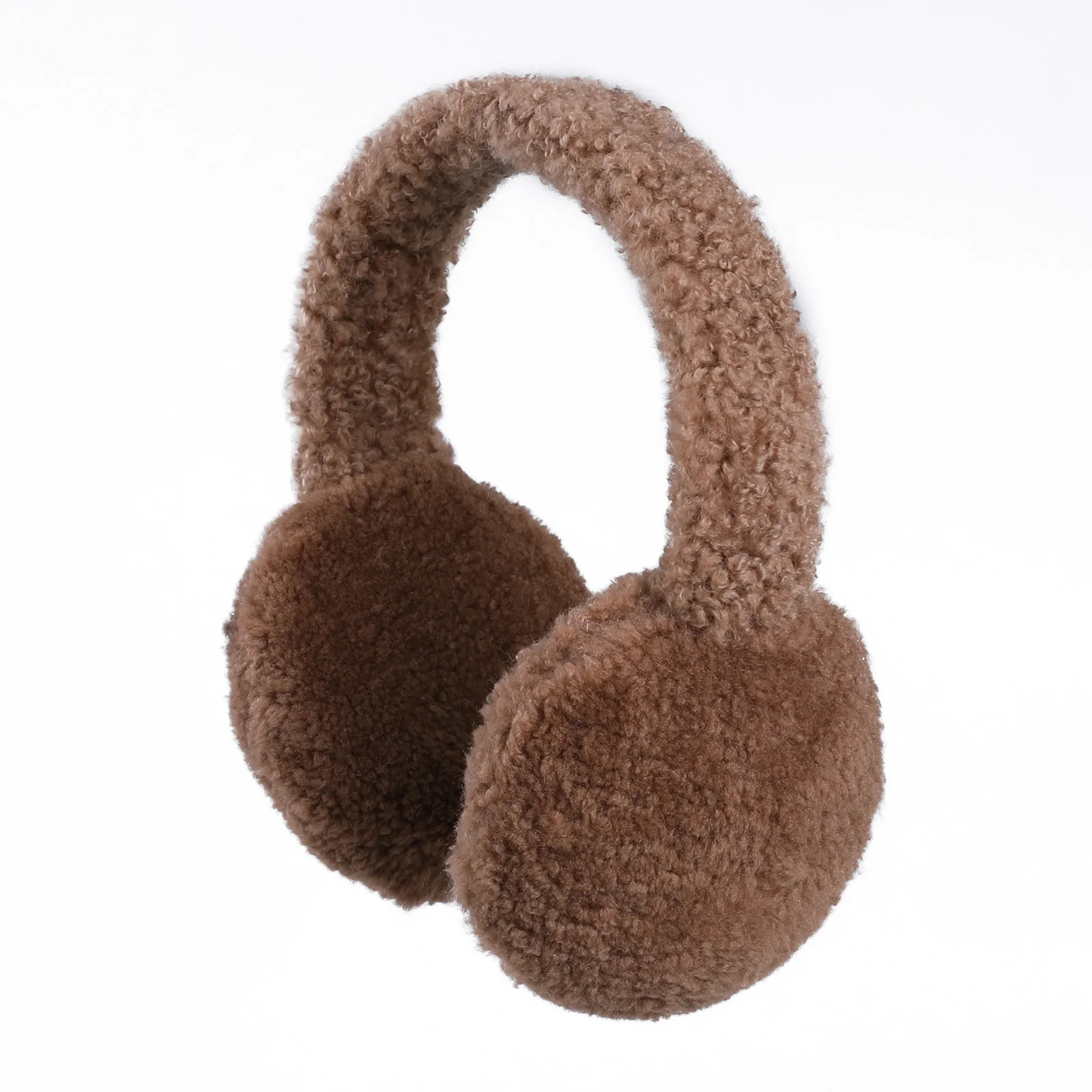 BOONJOVIA Ear Muffs Unisex Genuine Curly Shearling Wool Classic Winter Outdoor Earmuffs for Women Warm Ear Warmers