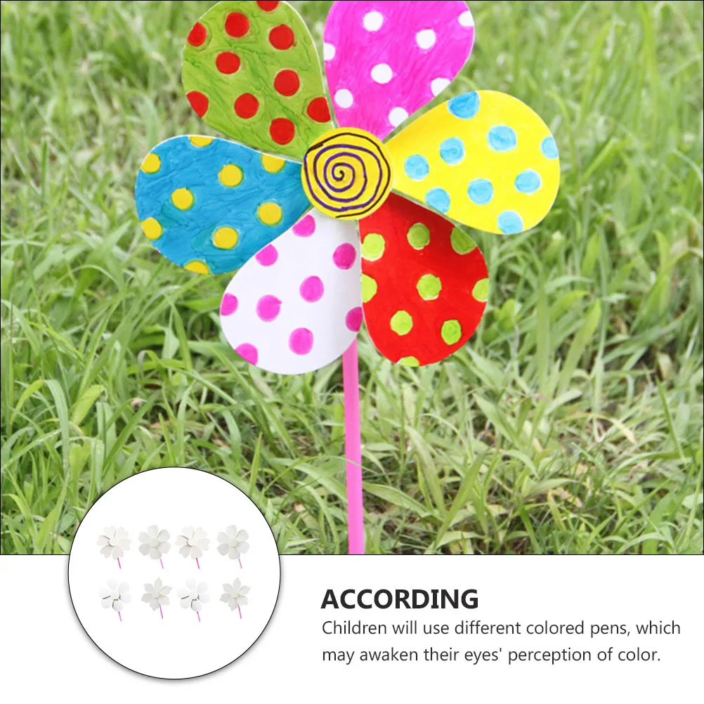 8 szt. Zestaw do samodzielnego malowania, edukacyjne, puste wiatraczki, kreatywne zajęcia graffiti dla dzieci, nauka rozpoznawania kolorów