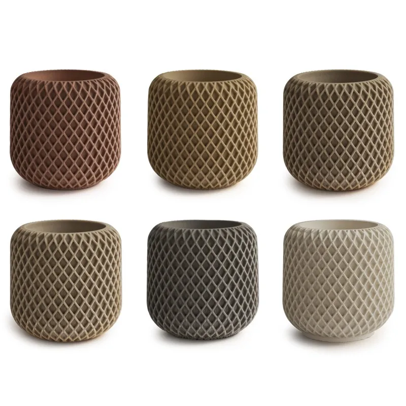 Concrete Mesh Irregular Candle Cup Silicone Mold DIY Mesh Gypsum Cement Tank Silicone Mold