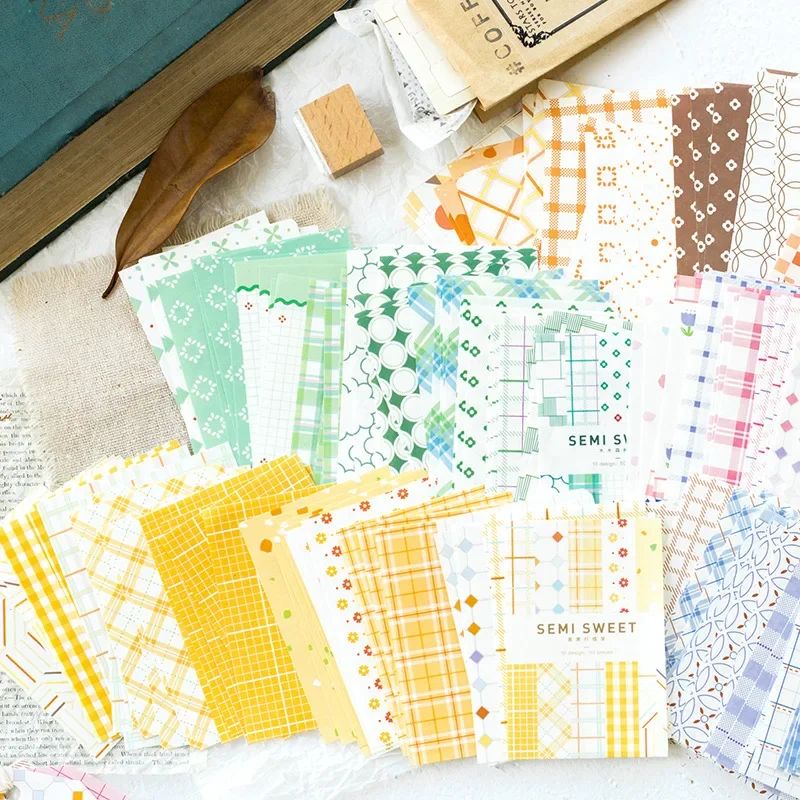 50 teile/paket Halb Zucker Süße Serie Dekoration Material Papier Fotoalbum Wand Memo Hand Konto