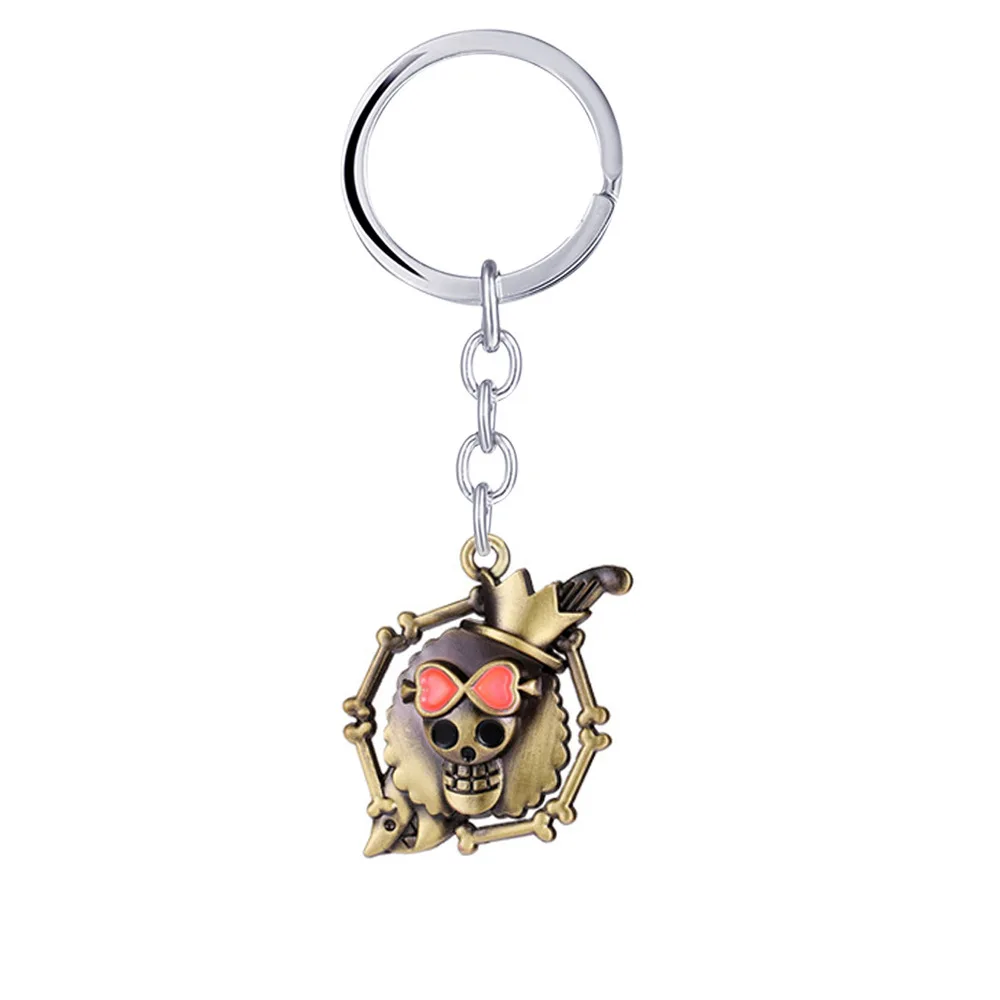 Anime One Piece Keychain Luffy Ace Law Edward Newgate Zoro Sanji Nami Robin Chopper Sir Crocodile Brook Car Key Rings Figure Toy