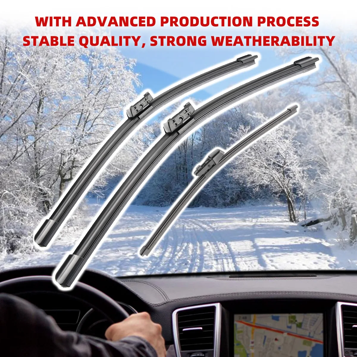 شفرات ممسحة زجاج السيارة الأمامي مناسبة لمقعد إيبيزا 6F 2018-2023 الممسحات الأمامية والخلفية 26 "+ 16" + 13 "قطع غيار السيارات 2020 2021