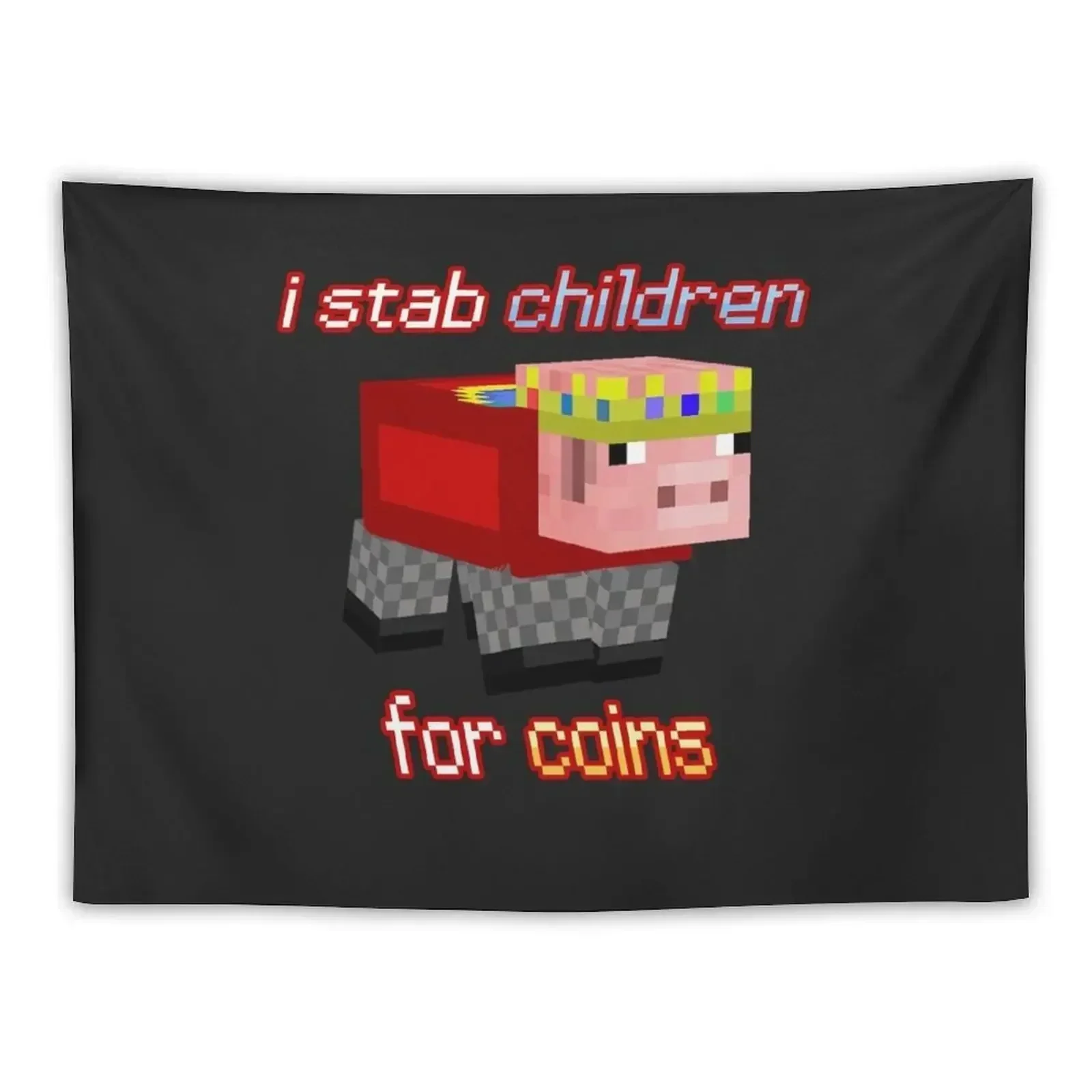 Technoblade I stab Children for Coins Tapestry Room Decor For Girls Things To The Room Wall Art Wall Deco Tapestry