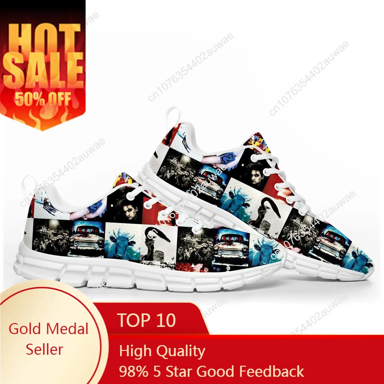 Unisex U2 Rock Band Sneakers, punk calçados esportivos, homens, mulheres, adolescentes, crianças, crianças, casual, personalizado, alta qualidade, casal, moda