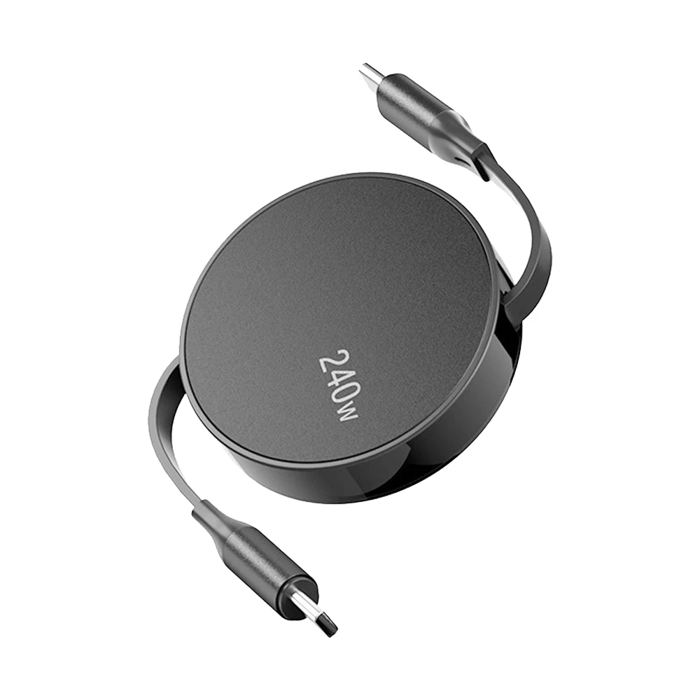 240W Einziehbares USB-C zu USB-C Kabel PD Schnellladung Typ-C Datenkabel für iPhone 15 16 Pro Max MacBook iPad Handy Laptop