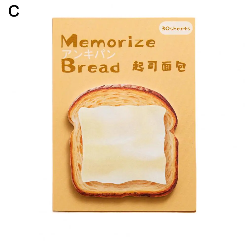 Loaf Sticky Notes Premium Bread Shaped Sticky Notes 30 Sheets Loaf Design Memo Pads for Smooth Writing Leaving for Reliable