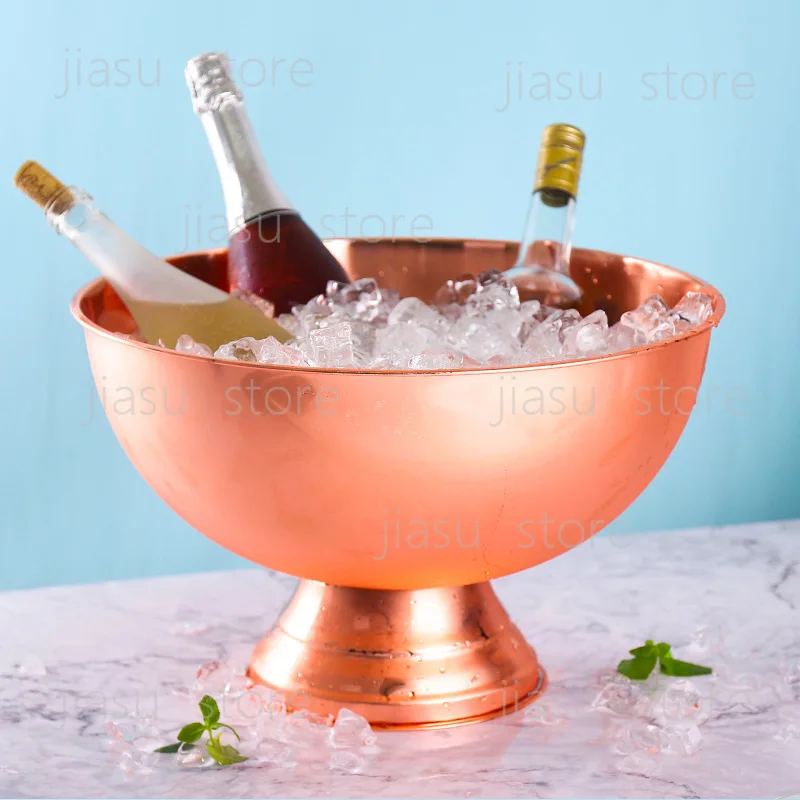 Large Stainless Steel Ice Punch Basin Champagne Cooler For Bar Wine Beer Ice Storage