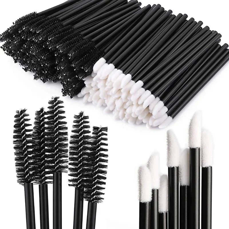 

Wholesale 50PCS Disposable Eyebrow Eyelash Brushes 50PCS Lip Brushes Mascara Wand Makeup Applicators Kit Eyelash Extension Brush