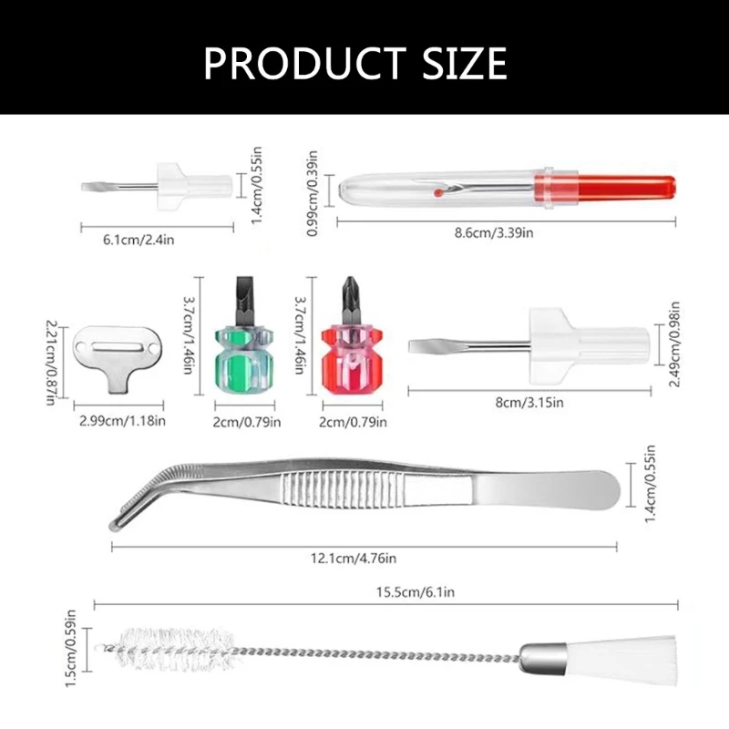 KX4B 21 pièces Machine à coudre outil pince à épiler tournevis couture Unpicker brosse Double extrémité