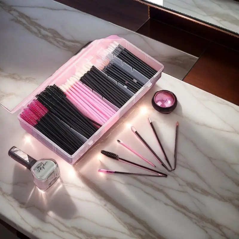 طقم فرش مكياج مكون من 228 قطعة مع صندوق تخزين - مجموعة هدايا فرشاة رموش الماسكارا هدية عيد الأم