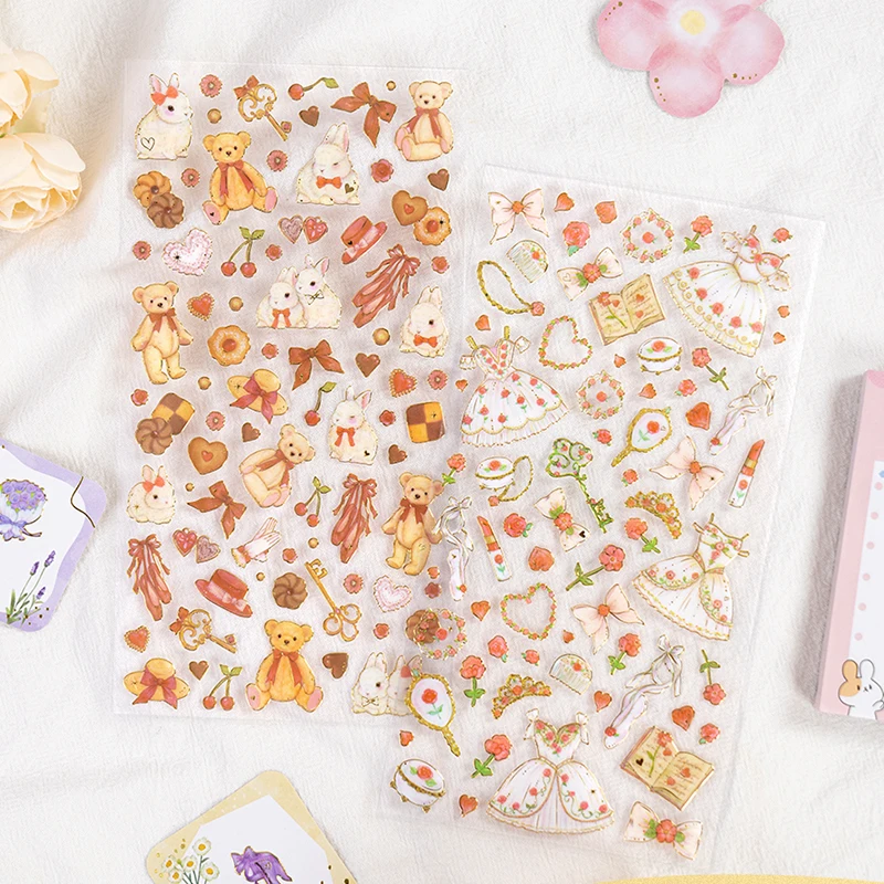 3 قطعة/6 قطعة حلم تنورة الباليه الحيوانات التذهيب ملصقات ديكور سكرابوكينغ Diy بها بنفسك المجلات لطيف مذكرات القرطاسية ملصق المدرسة