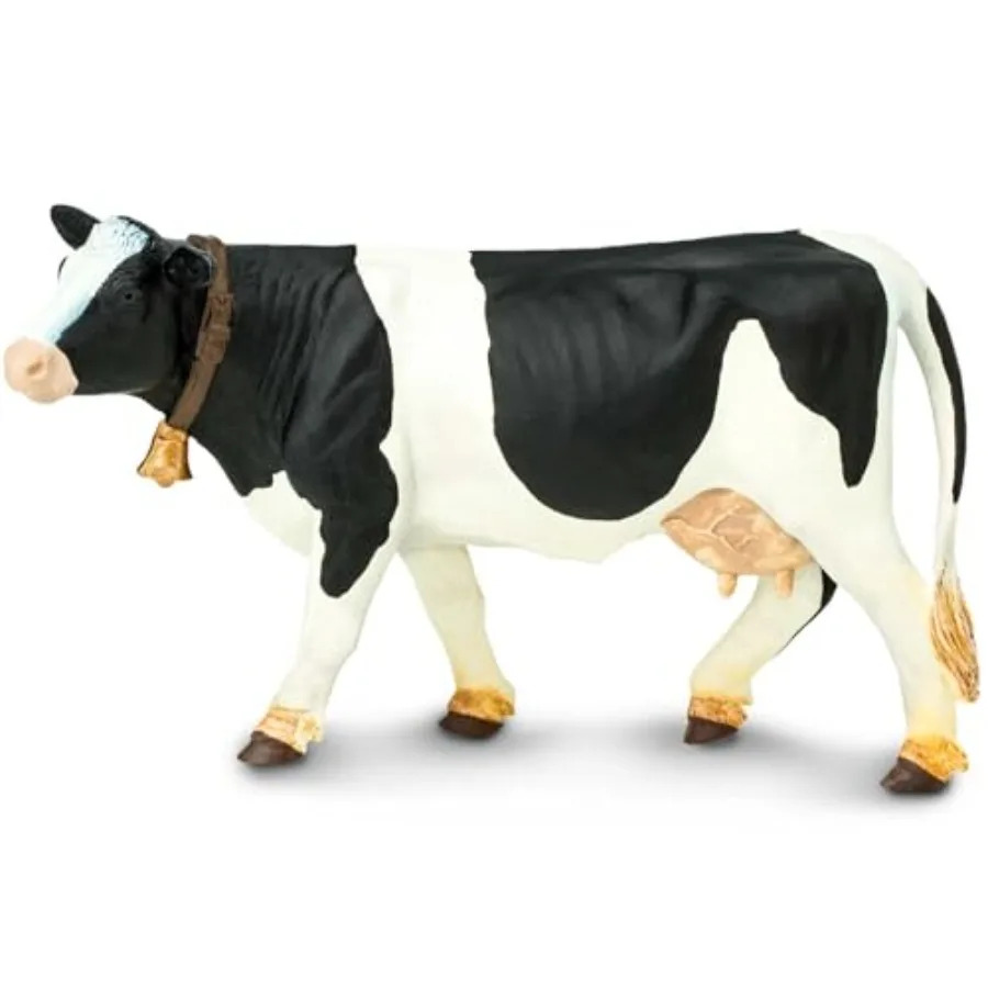 

Holstein Cow Figurine - Detailed 5" Plastic Model Figure - Fun Educational Play Toy for Boys, Girls and Ages 3+