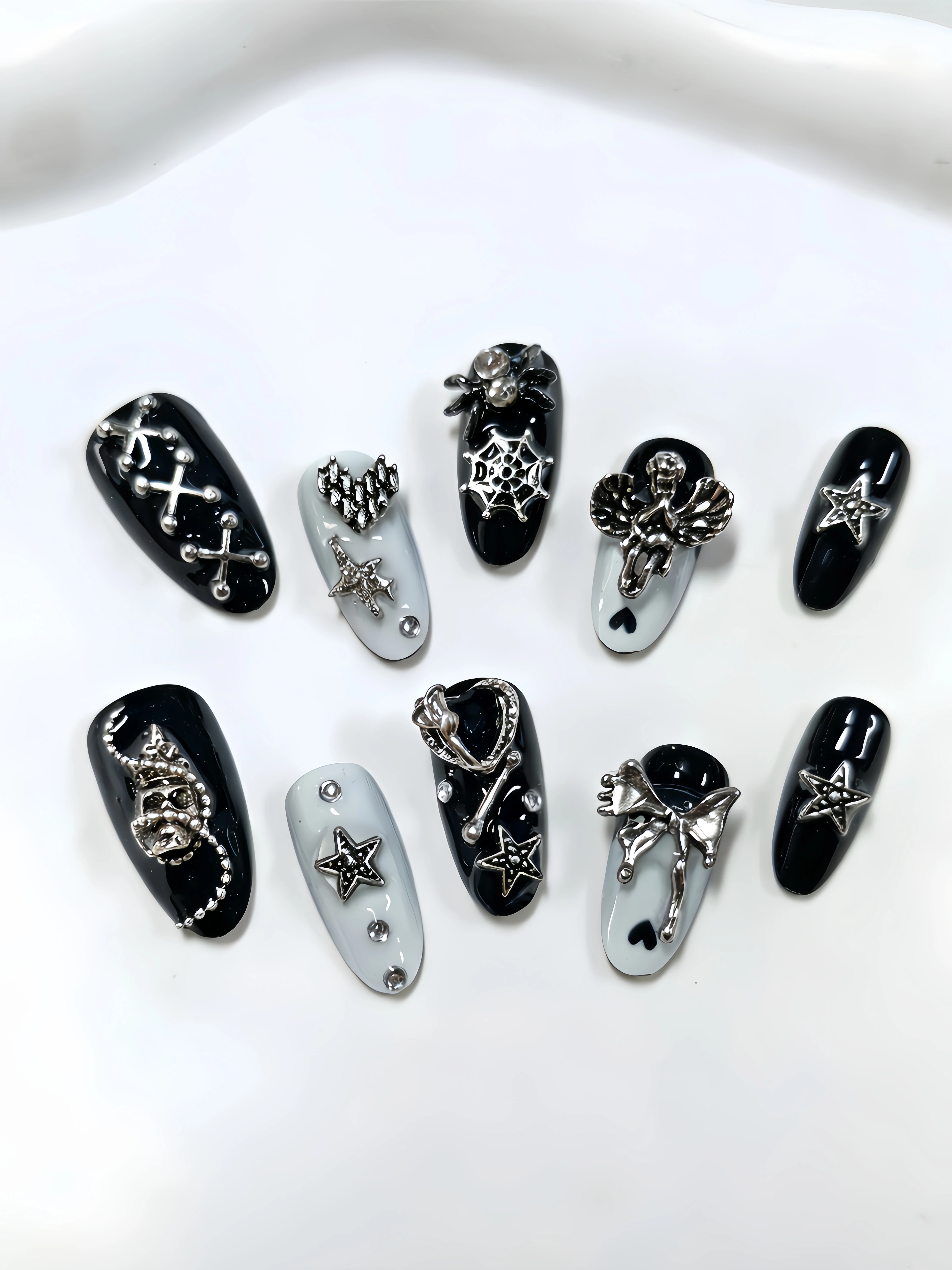10 Uñas Postizas en Forma de A - Nail Art Foto reseña y precio