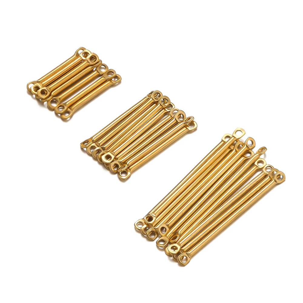 20pcs Stainless Steel 1.2mm Wire Long Bar Stick Connector Link PVD Gold Color DIY Drop Earring Jewelry Making Necklace Findings