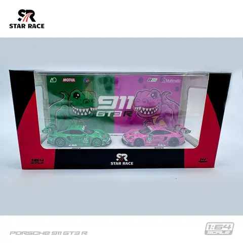 Nytt i lager 1:64 Star Race 2023 Le Man Porsche 911 GT3 Styrannosaurus Grön Rosa Bil Legering Miniatyr Diecast Modell Special Leksak 6 best sales rosa Porsche-leksak - №4