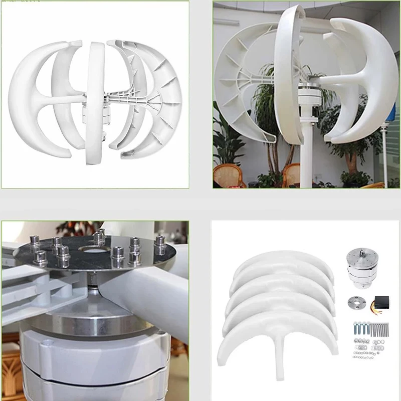 Poland hot selling white lantern 12V24V vertical axis wind turbine 500W wind turbine generator