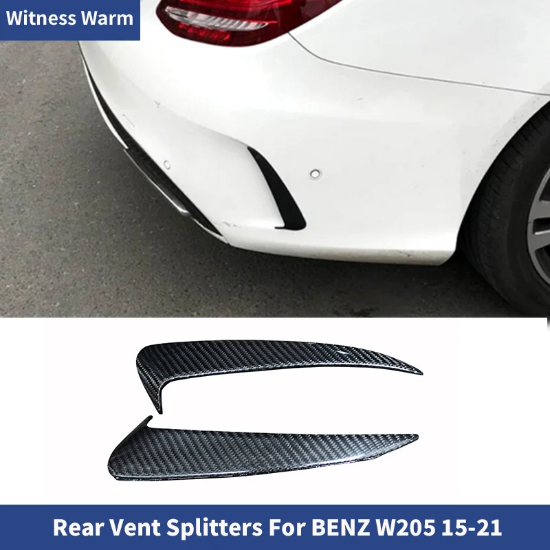 Couvercle d'aération de pare-chocs arrière en fibre de carbone, Mercedes Benz Classe C W205, C43, C63, Amg, 2014-2019, 2 pièces