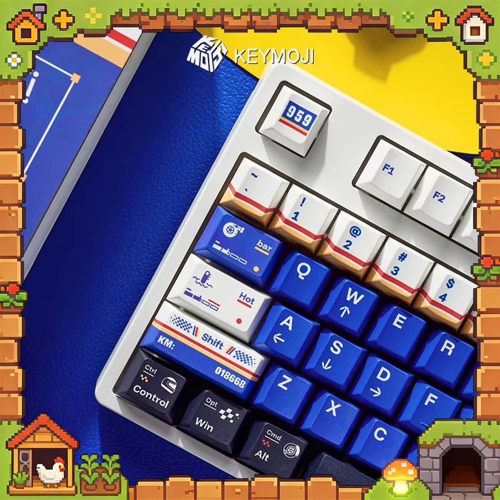 KEYMOJI 959 Lefumen Racing PC Keycaps Painting Factory Thermal Sublimation Magnetic Shaft Keyboard Keycaps PC Accessories Gifts