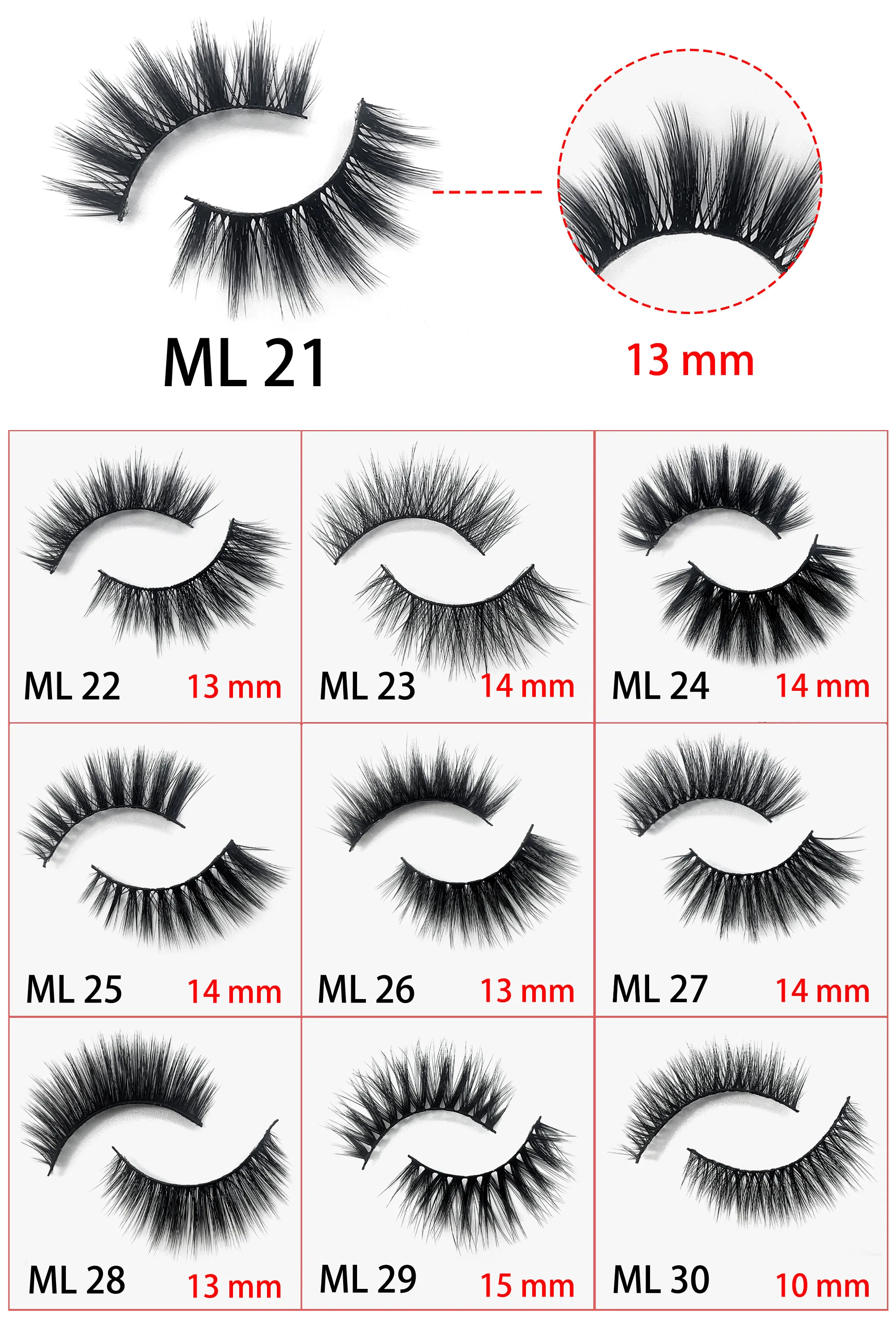 Nieuwe 10/120Packs Wimpers Nep Pluizige Wimpers Bulk Groothandel Vrouwen Make-Up Tools Lange Dramatische Faux Nerts Lash Groothandel Wimpers