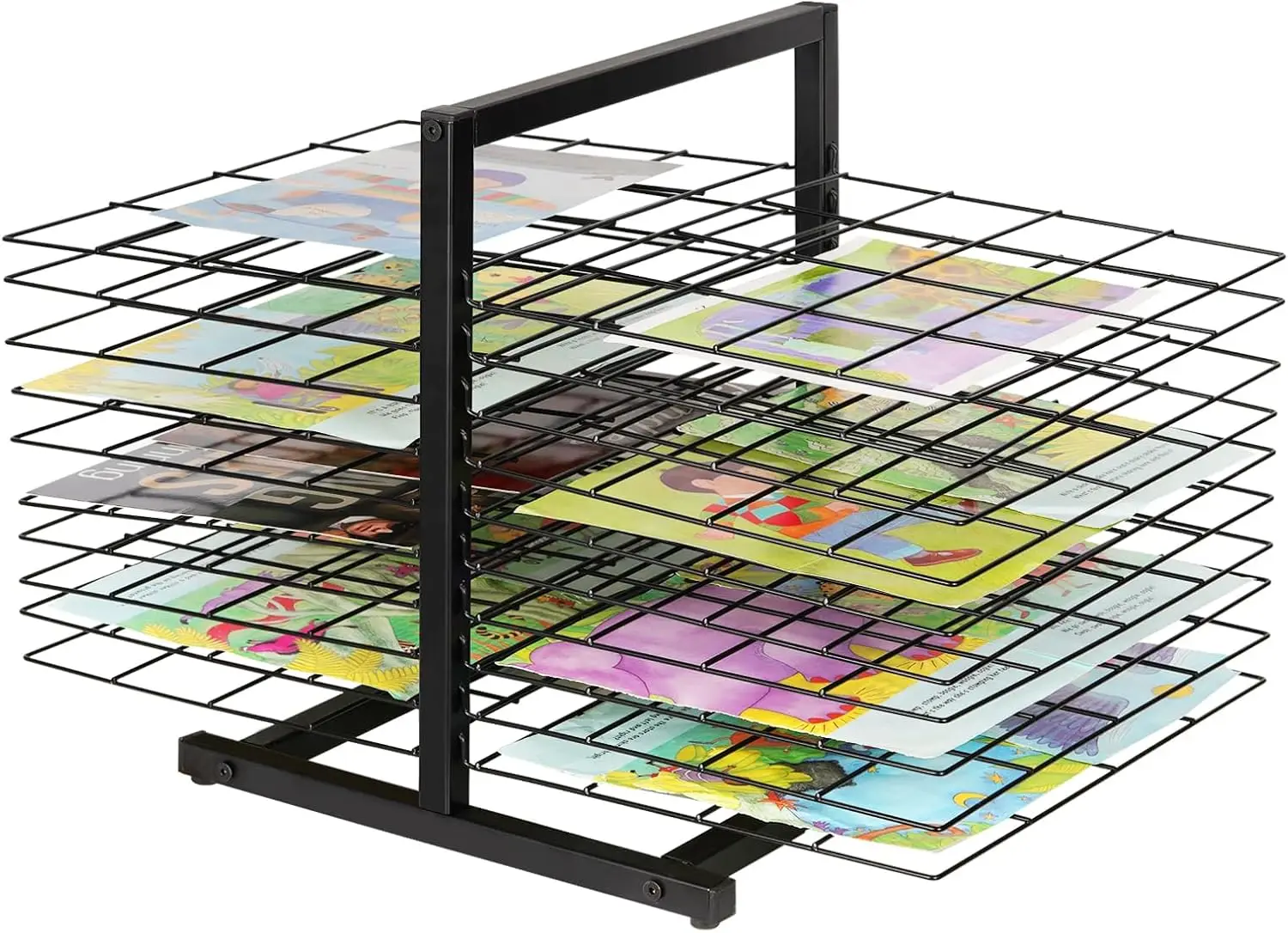 

Металлическая сушилка для картин и поделок на 20 полок для классных комнат, компактная настольная подставка