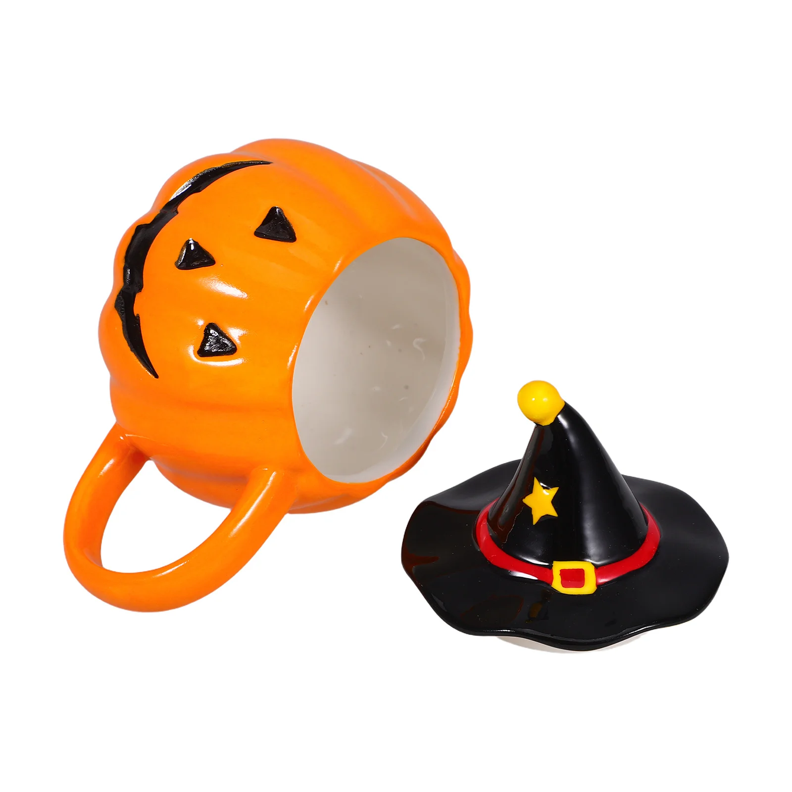 

Cup for Home Ceramic Coffee Mug Desktop Cups with Lids Delicate Milk Mugs Halloween Pumpkin