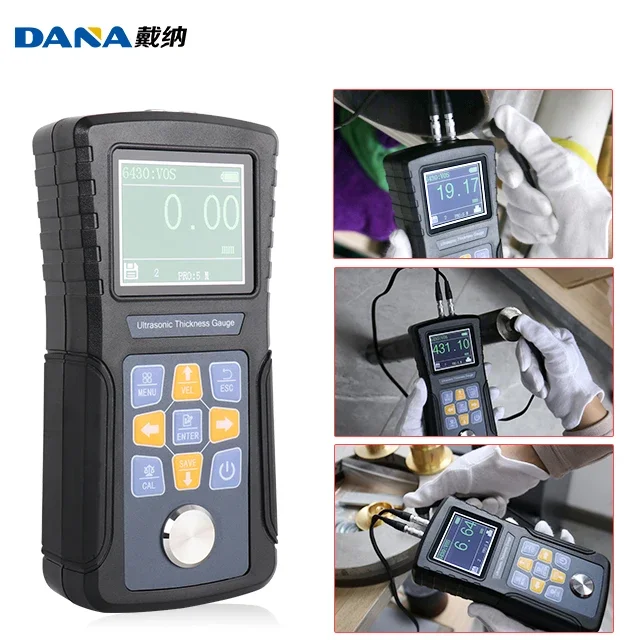 DANA-T220 Digital Ultrasonic Thickness Gauge Meter With Probes Batteries detector Galvanized Smart digital color display