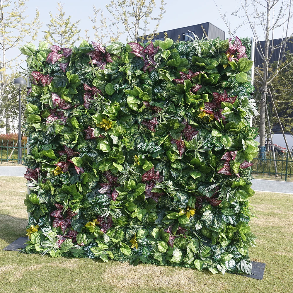 Decoración interior al aire libre barata, telón de fondo de pared de planta verde, Panel de pared de césped Artificial para boda