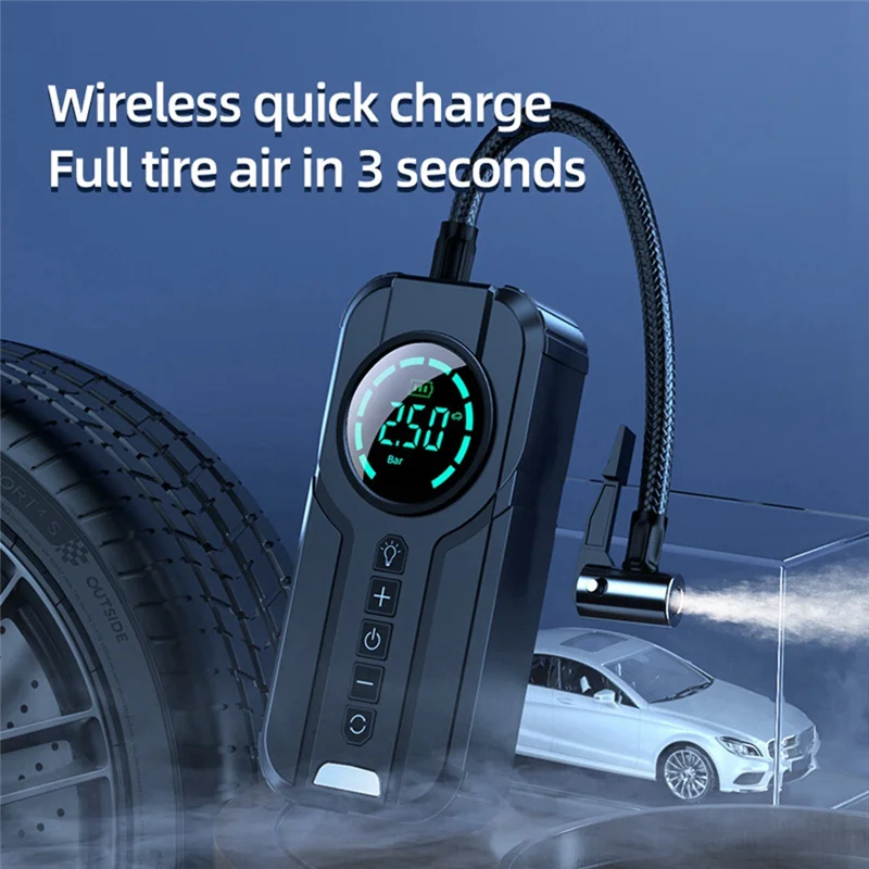 Car Portable Car Pump Tire Inflator Portable Inflatable Pump Car Bicycle Motorcycle Mini Digital Display Car Pump