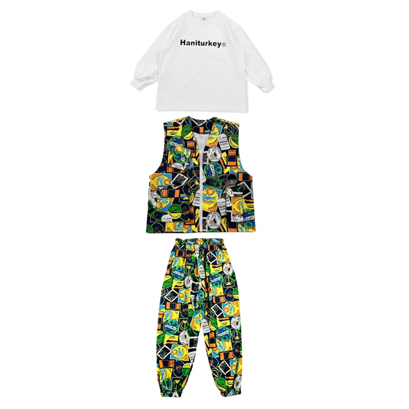 Kinder Hip Hop Tanz Kostüm Mädchen Jazz Performance Kleidung Jungen Trommel Street Dance Weste Hosen Mode tragen Bühnen anzug bl12065