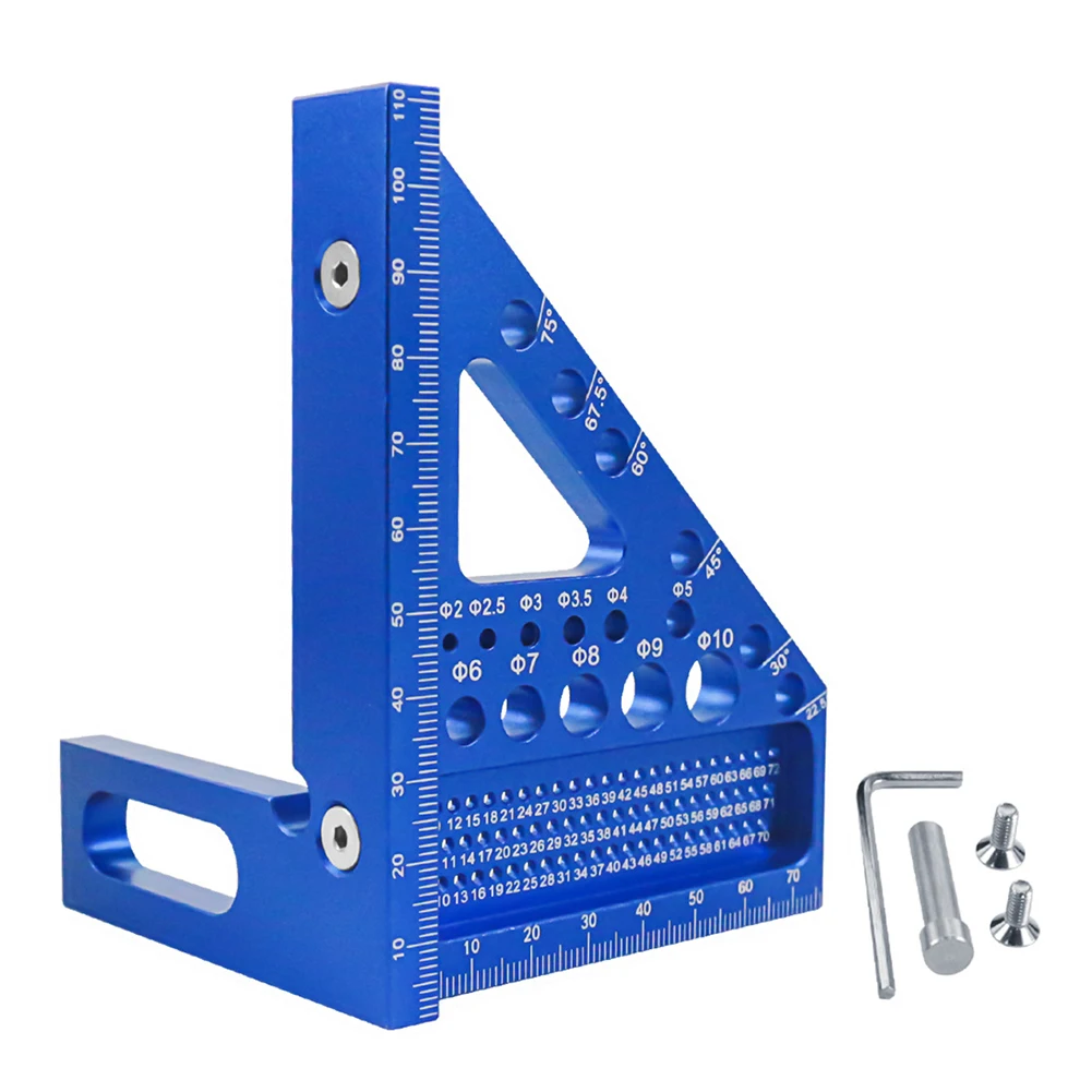 Woodworking Miter Triangular Ruler Aluminum Alloy Square Protractor Metric Multifunctional Angle Gauge For Carpentry DIY