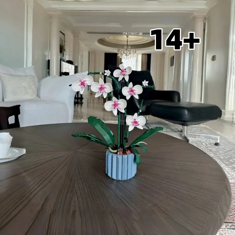 

New 608pcs Orchid Building Blocks Bricks Plant Bonsai Bouquet Model Compatible 10311 Adult Assembled Toy Kids Girl Gifts