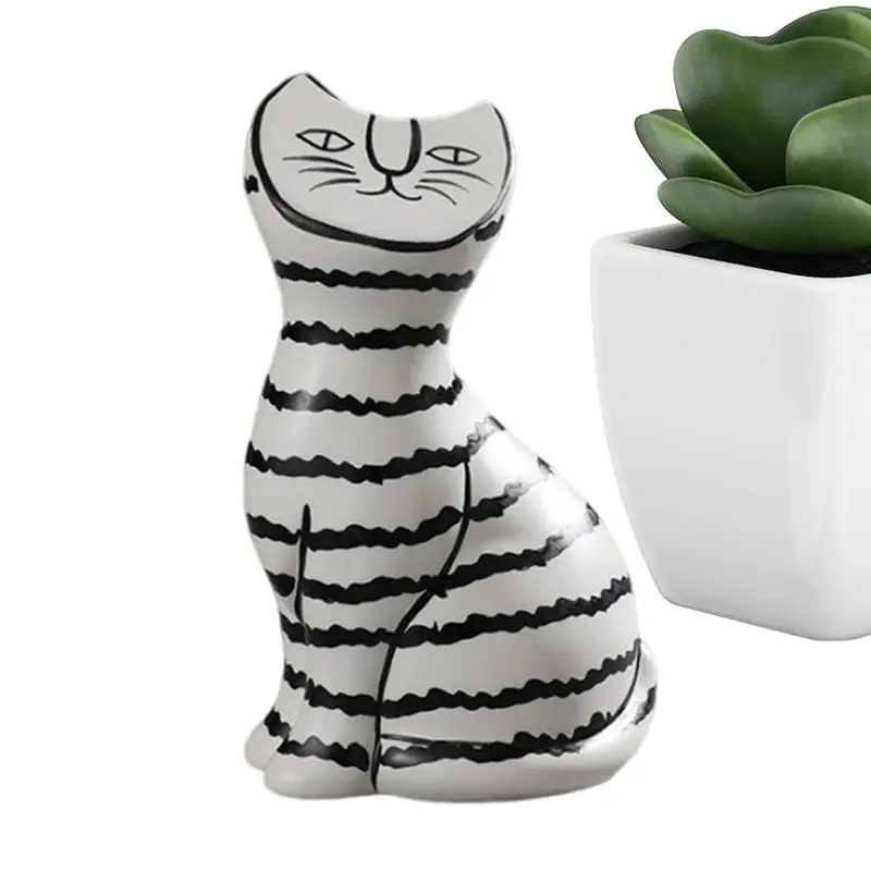 

Ceramic Cats Tabletop Ornaments Ceramic Animal Decor Kitten Animals Porcelain Decorative Collectible Figurines For Home Offices