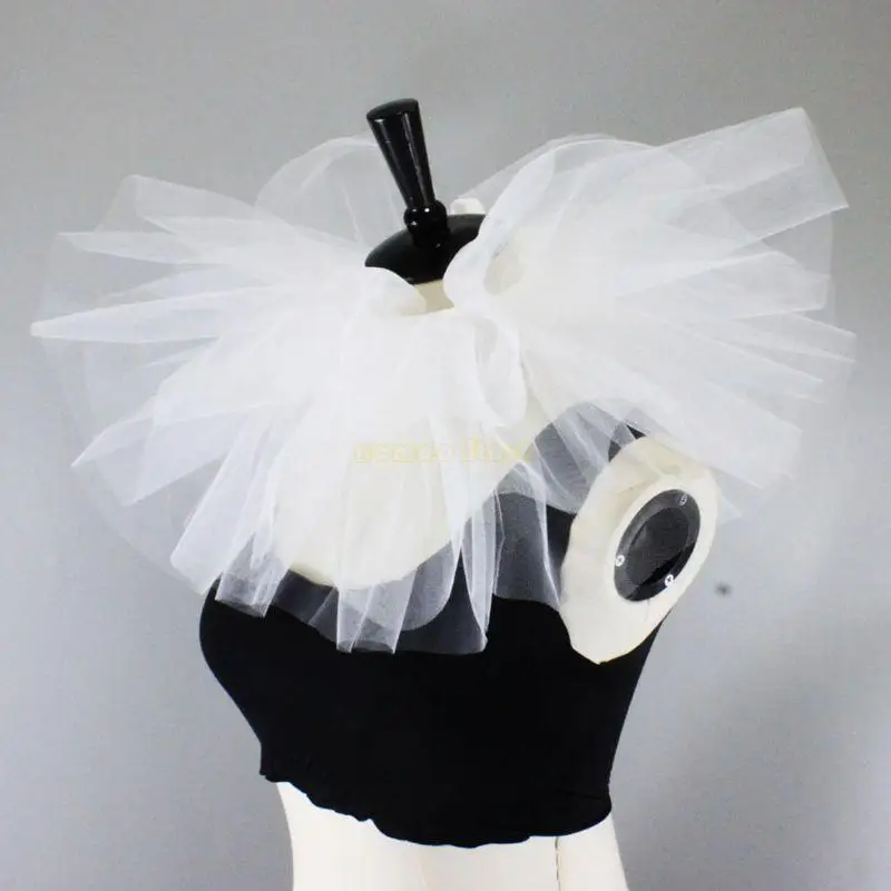 31BF نساء خمر الشبكات الرقبة روف قابلة للفصل تول كشكش طوق النهضة الفيكتوري الهالوين cosplay ملحقات الأزياء #3