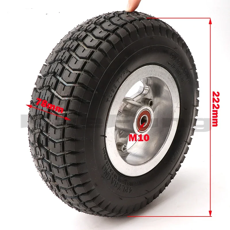 9x3.50-4 9 inch Wheel Rim Tires Tyre Inner Tube Full Combo Set for Electric Gas Scooter Pocket Bike Tricycle Go Kart