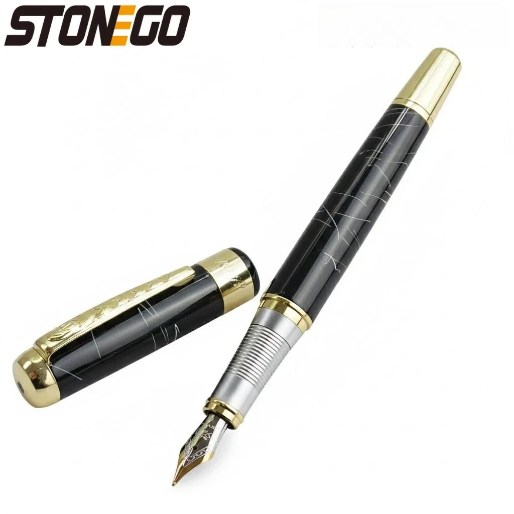 

STONEGO Luxury Retro Pens with Fine Nib Gold Arrowhead Ring Trim Smooth Writing Ink Refill Converter