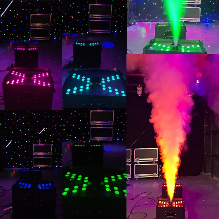 3300W High Speed 15M Fog Spray Column Jet RGBW LED Vertical Up Right Outdoor Smoke Machine for Concert Disco Event Music Show