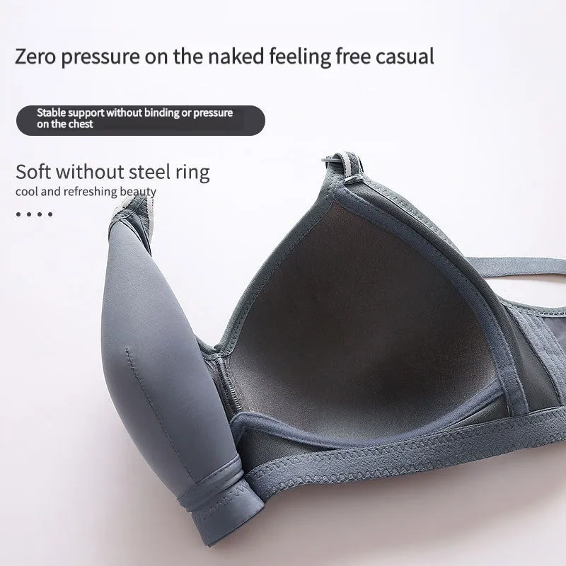 New Glossy Push Up Bra Cover Without Steel Ring Three Row Button Middle-aged Women\'s Underwear Comfortable Sexy Tops Ropa Mujer