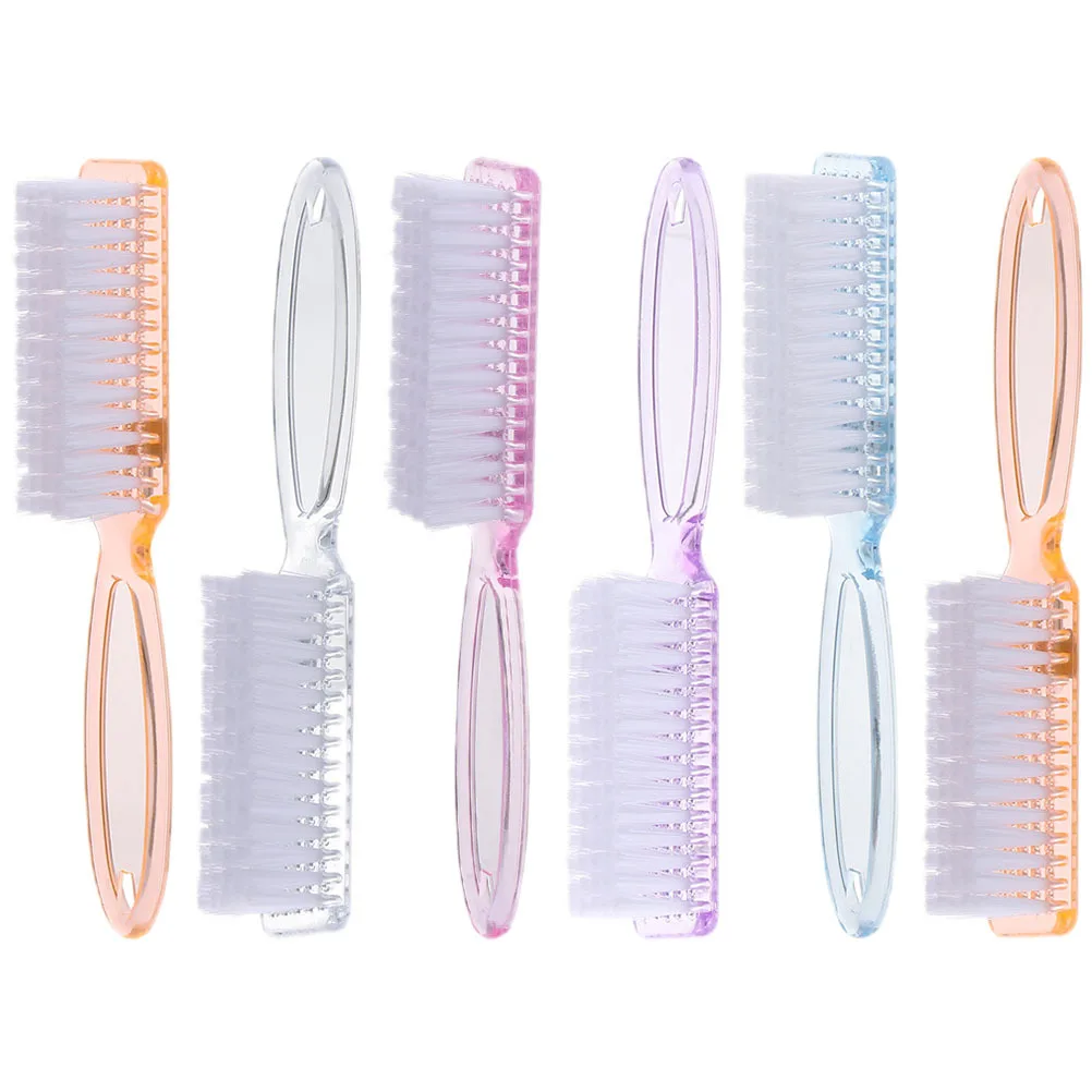 

6pcs Nail Brush Set Long Handle Grip For Toenail Fingernail Cleaning Pedicure Manicure Scrub Soft Durable Cleaner Tool Nail