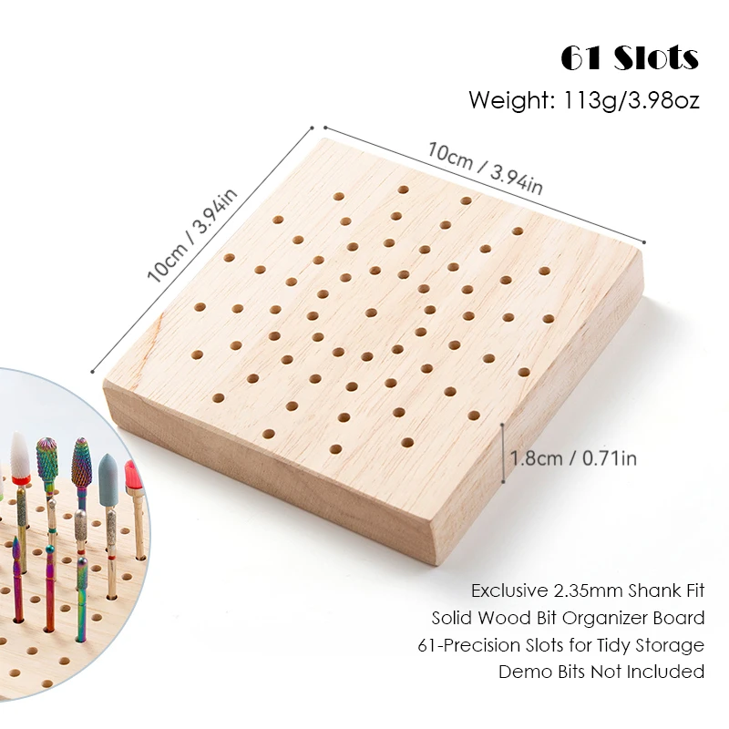 18/61/81 Slots Polijstkop Opslag Hout Nagelboor Organizer Lade Frees Houder 2.35mm Schacht Fit display Stand - afbeelding 1