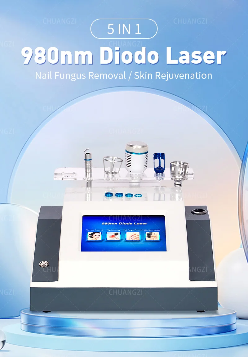 

New 980nm Diode Laser Vascular Removal Machine 2025 Professional 5 in 1 Laser Fungus Nail Spider Vein Removal Machine