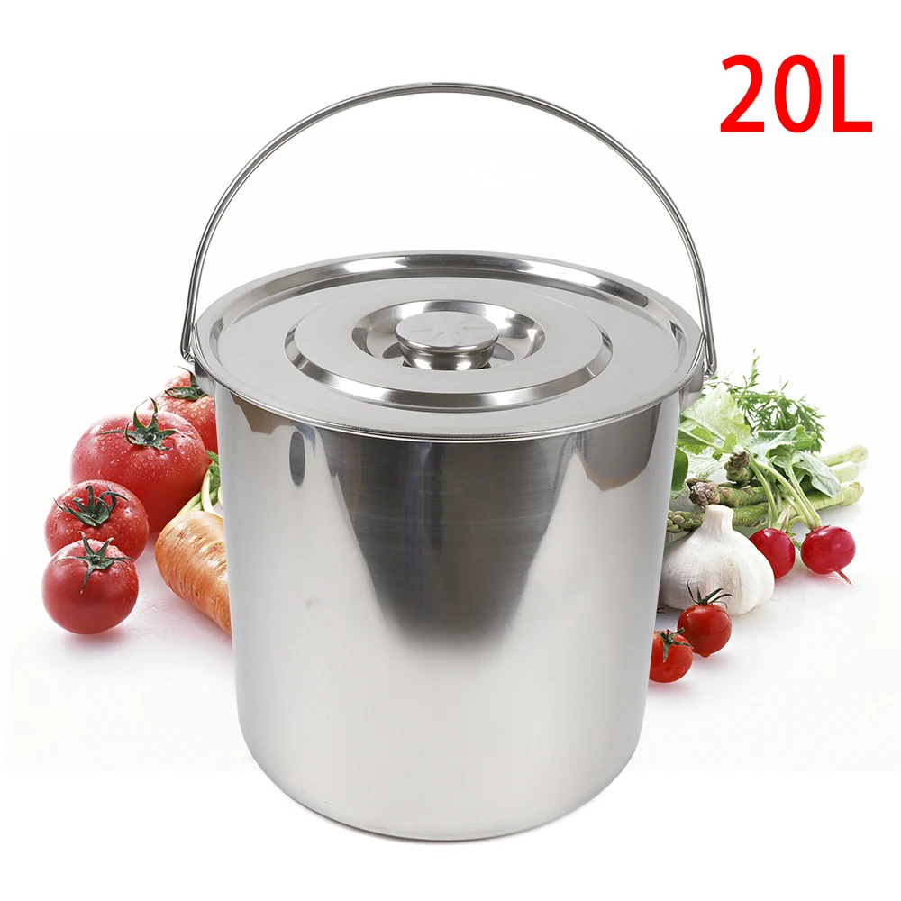 5.3Gal Stainless Steel Stockpot,Heavy Duty Large Stock Pot for Stew,Chili Pot,Professional Grade Stock Soup Pot with Lid