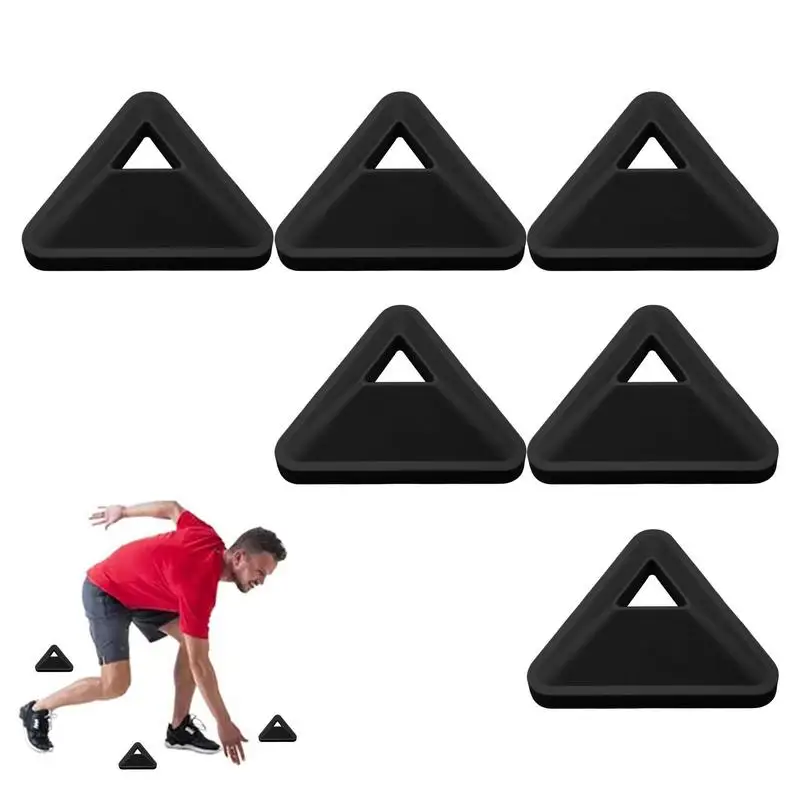 Soccer Cones 6 Pcs Triangular Disc Markers Sports Training Agility Equipment Skating Football Basketball Indoor Outdoor Games