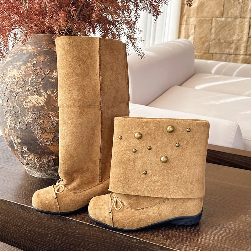 

Bow Ankle Women's Boots Designer Flats Shoes 2026 Winter New Sport Chelsea Boots Walking Casual Shoes Fashion Long Botas Mujer