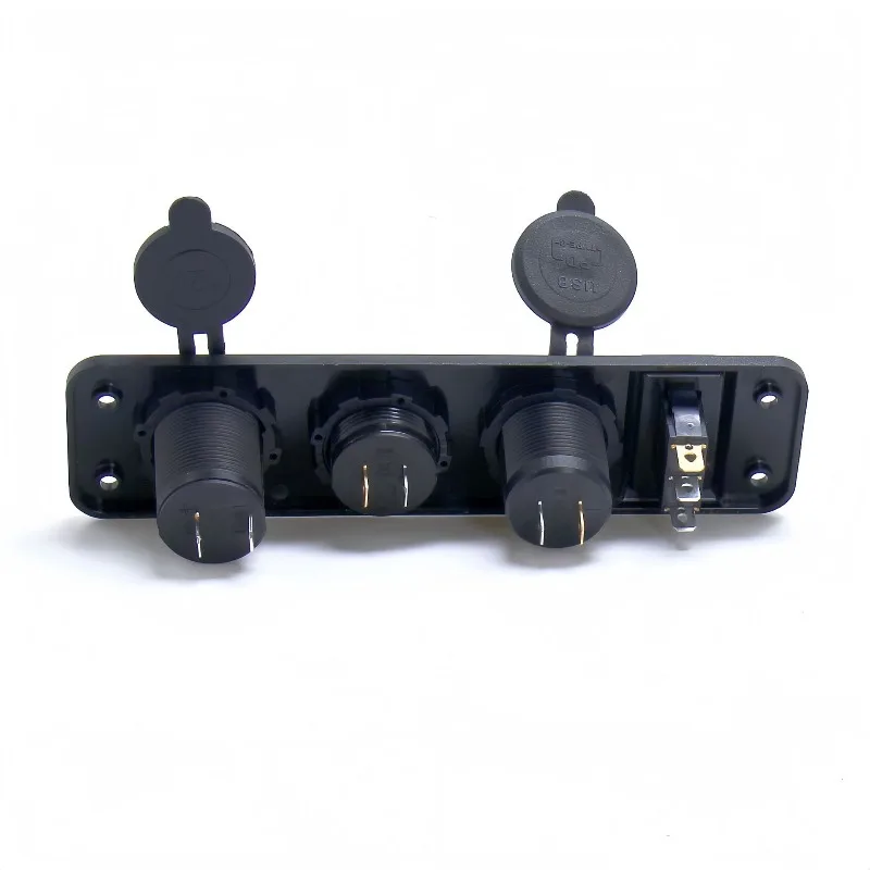 12-24V three-in-one multi-bit car modification combination panel universal multi-function dual USB